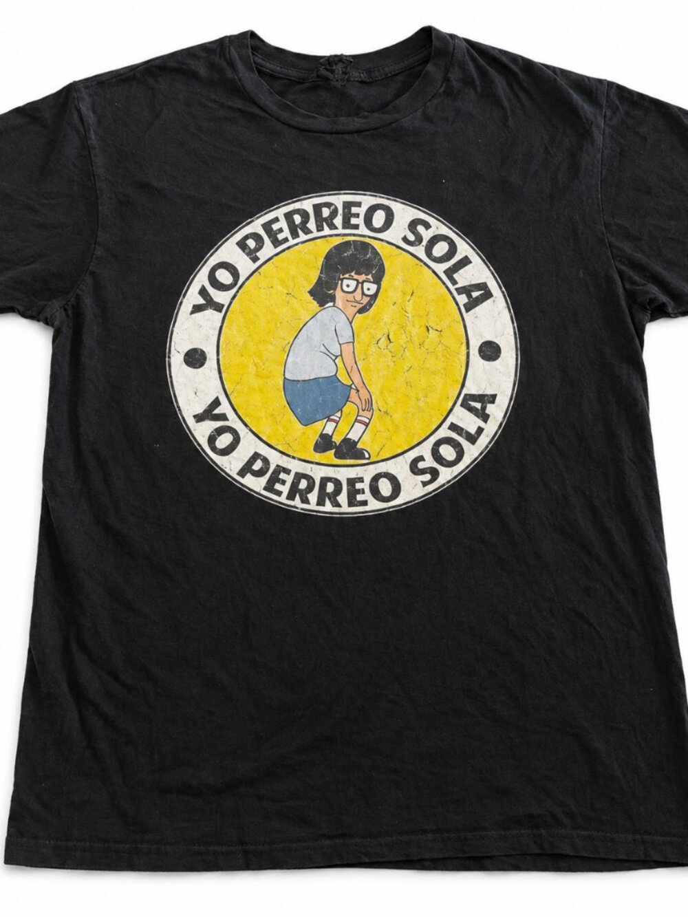 Bob’s Burgers Tina Yo Perreo Sola Graphic T-Shirt Black Medium